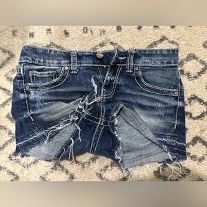 BKE Blue Distressed Denim Shorts
